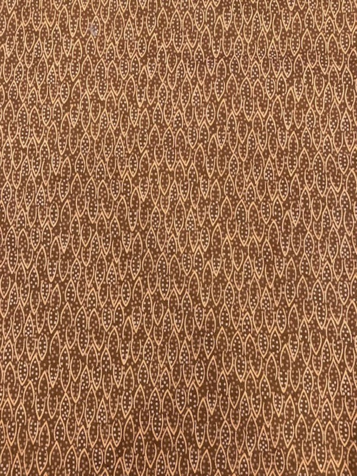 Chestnut / Pale Orange Half Ovals & Spots on Cotton Poplin