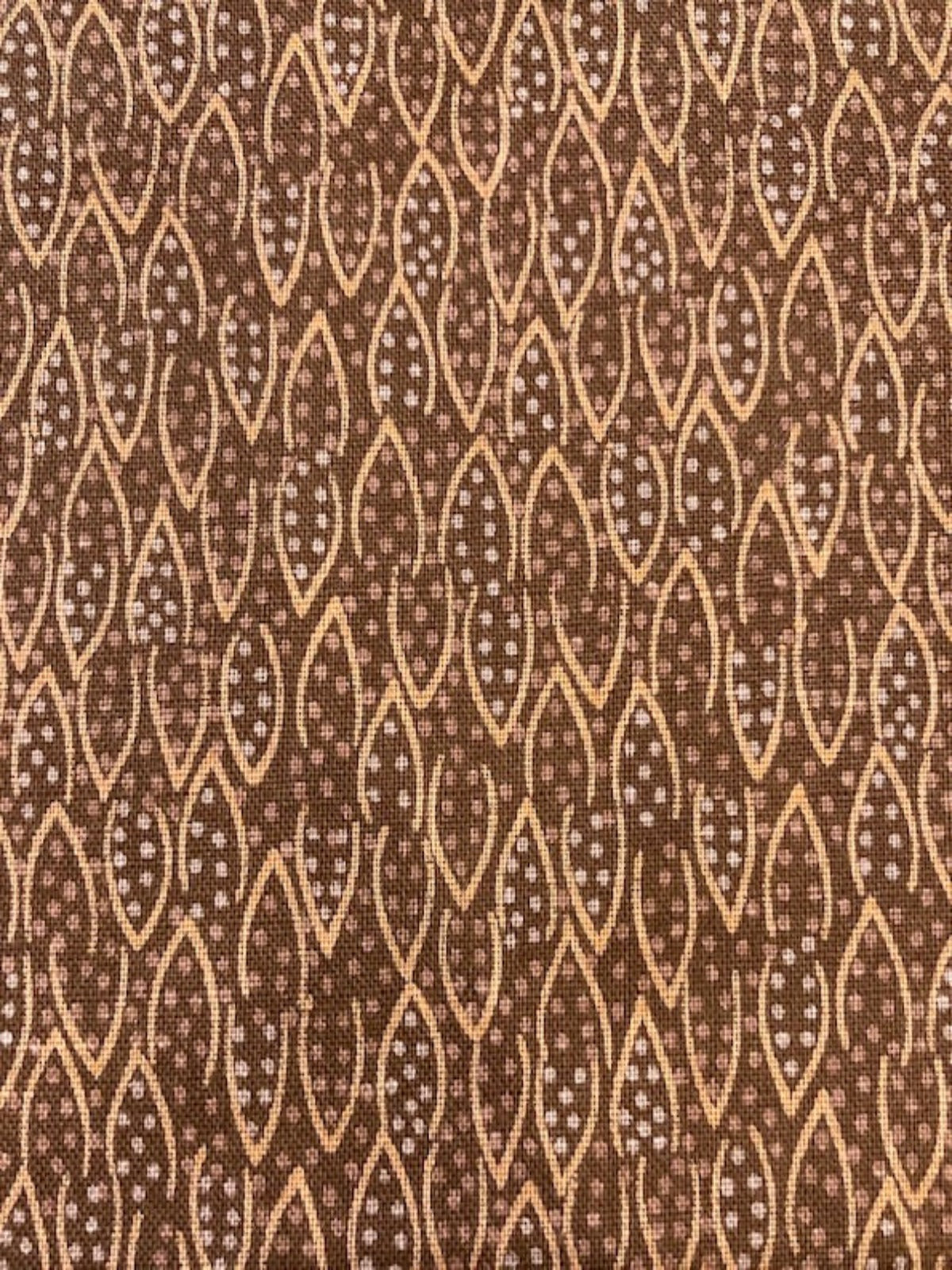 Chestnut / Pale Orange Half Ovals & Spots on Cotton Poplin