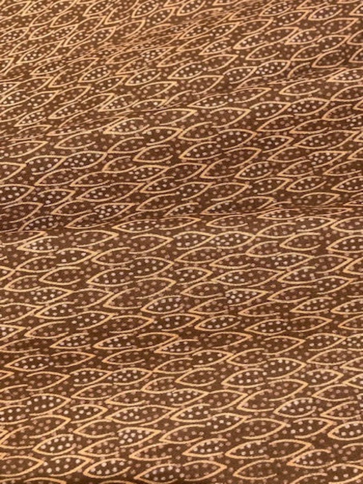 Chestnut / Pale Orange Half Ovals & Spots on Cotton Poplin