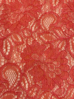 Coral Corded Lace with Scalloped Edge