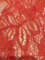 Coral Corded Lace with Scalloped Edge
