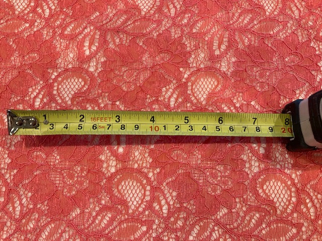 Coral Corded Lace with Scalloped Edge