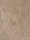 Beige Single Sided Suede with Swirl Embroidery