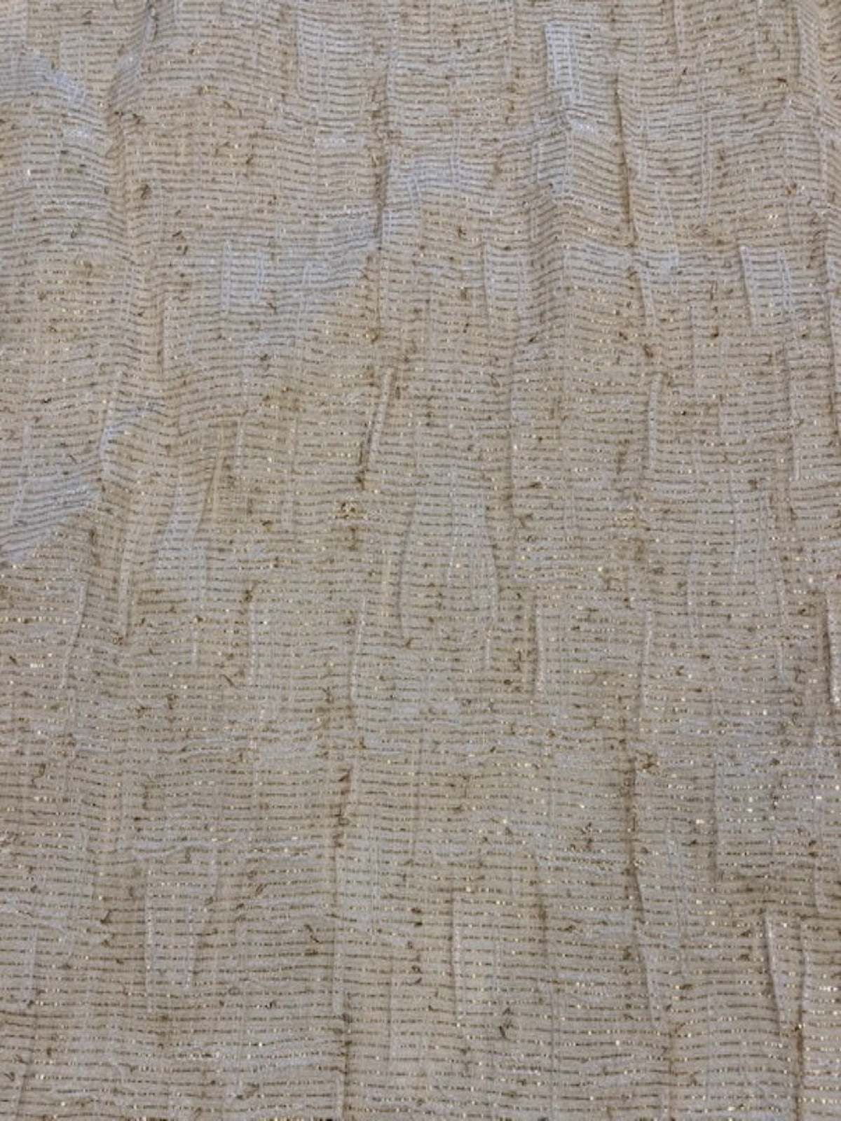 Cream Embossed with Gold Lurex Detail