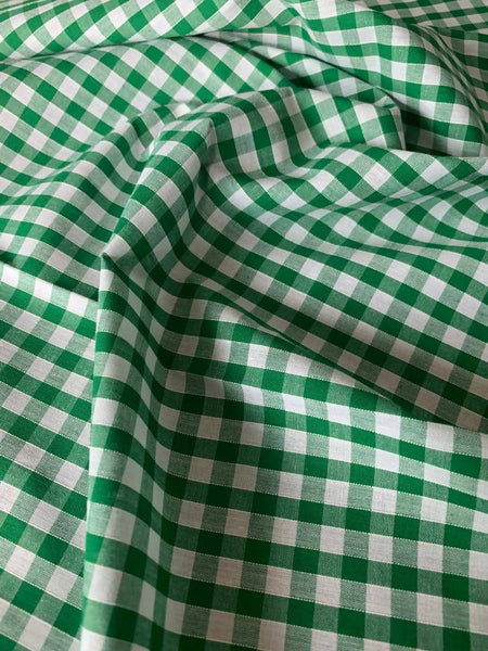 Emerald 1/4" Gingham Check - Deadstock fabric on AmoThreads