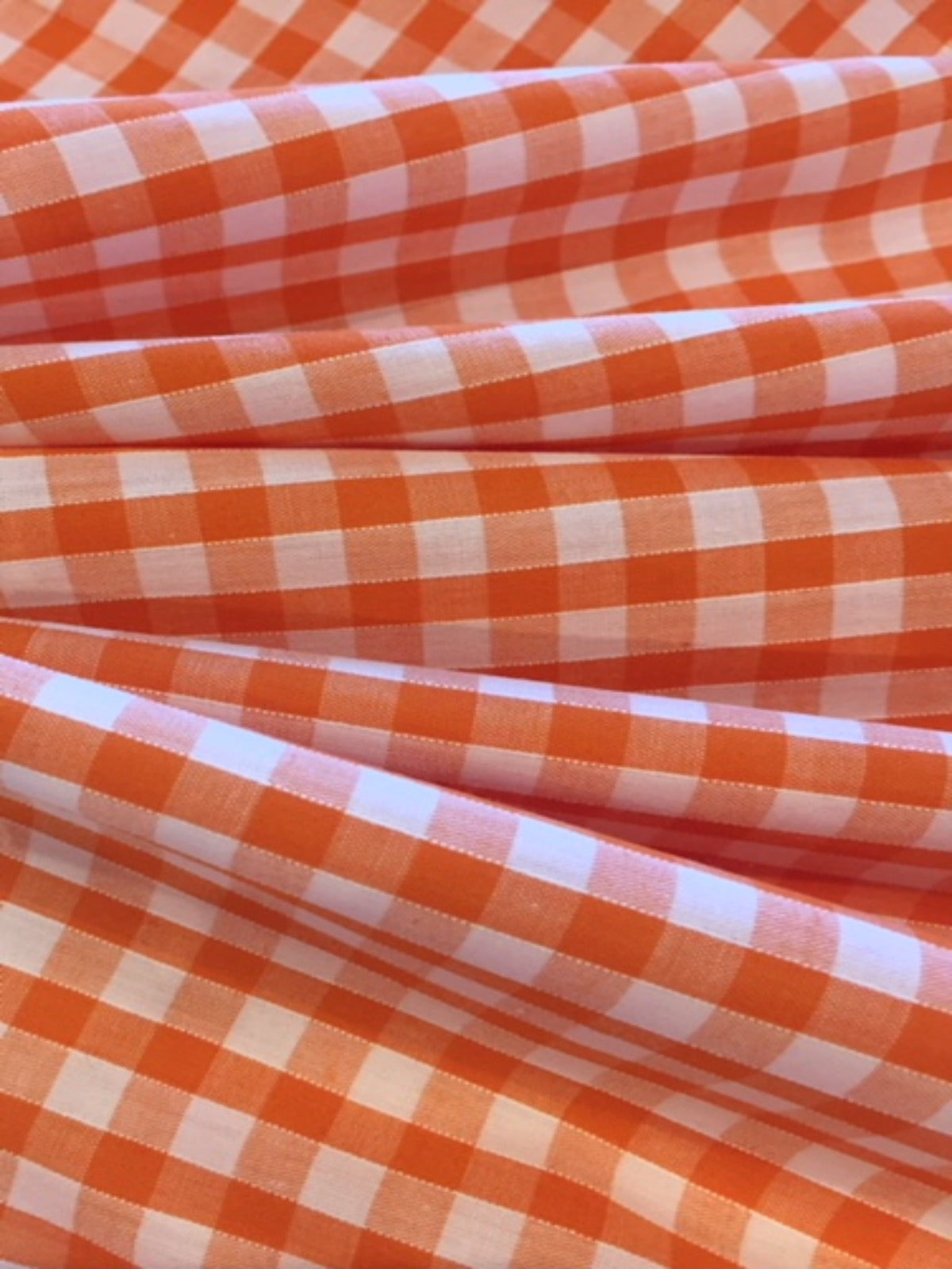 Orange 1/4" Gingham Check - Deadstock fabric on AmoThreads