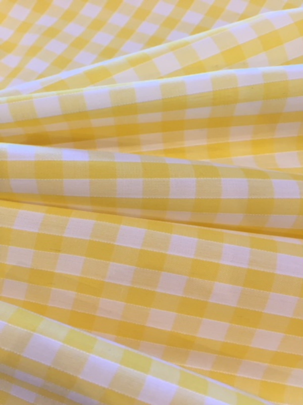 Yellow 1/4" Gingham Check - Deadstock fabric on AmoThreads