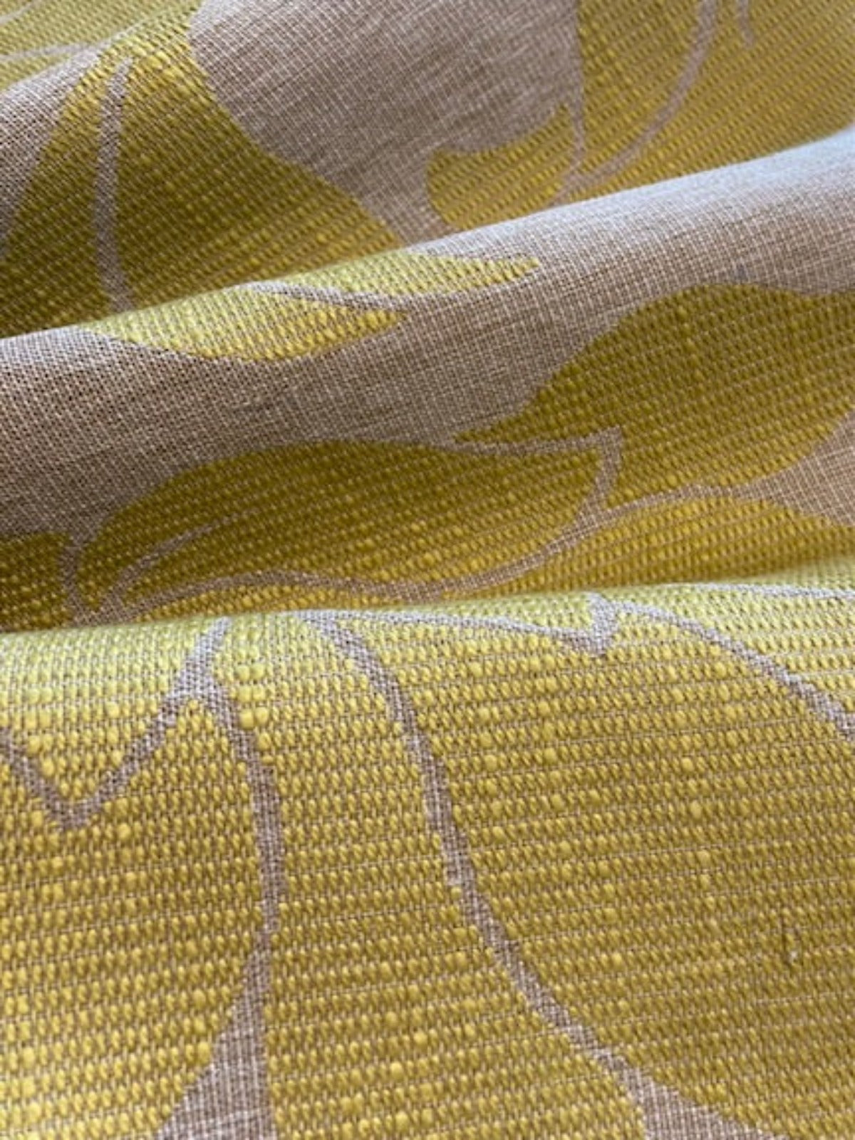 Lime Leaf & Flower Jacquard Furnishing