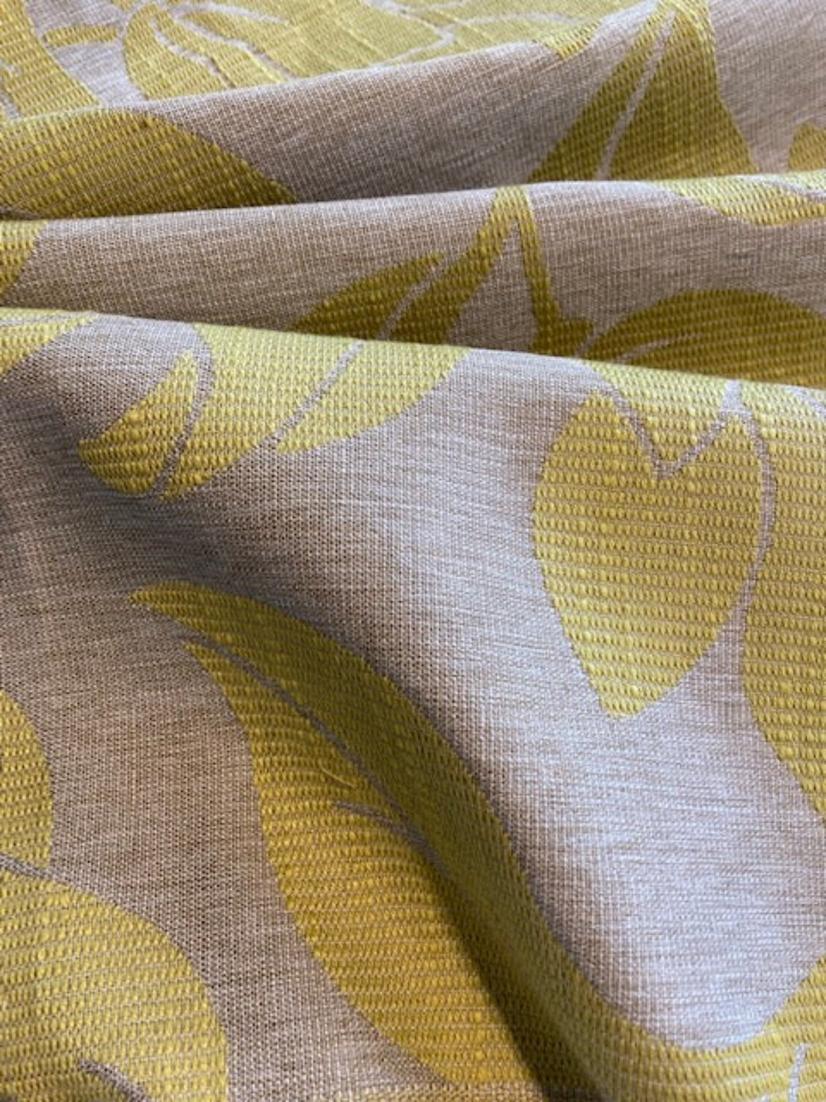 Lime Leaf & Flower Jacquard Furnishing