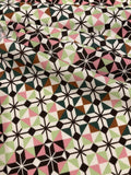 Pink/Lime Mosaic Print on Crepe De Chine