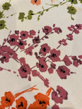 Multi Coloured Sprigs of Flowers on Nude Crepe