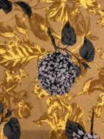 Grey Flower on Gold Viscose