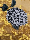 Grey Flower on Gold Viscose