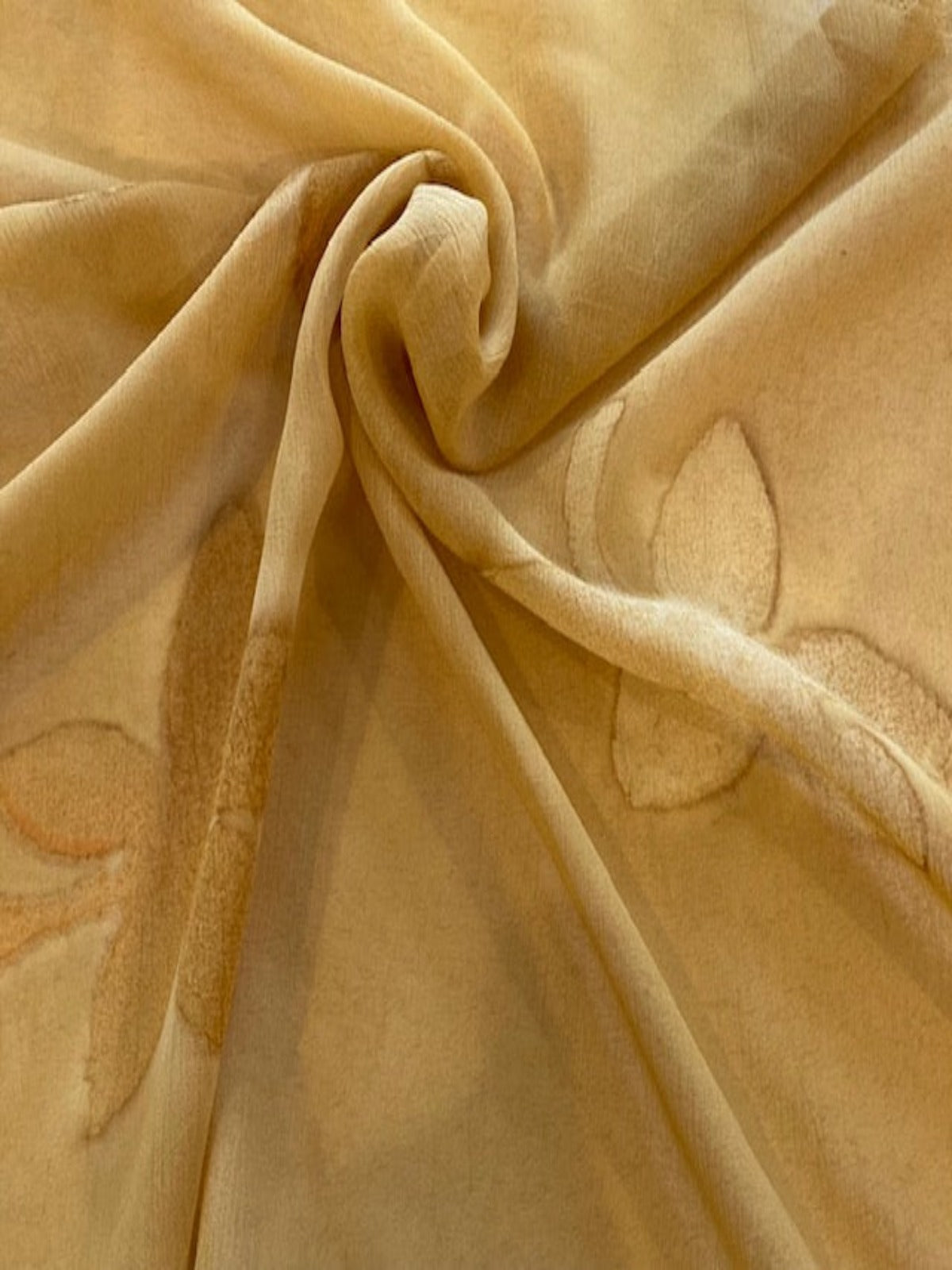 Golden Sand Print on Crinkle Chiffon