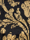 Gold Print on Black Silk Dupion ( Heavily Slubbed)