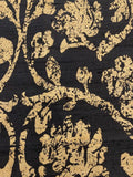 Gold Print on Black Silk Dupion ( Heavily Slubbed)