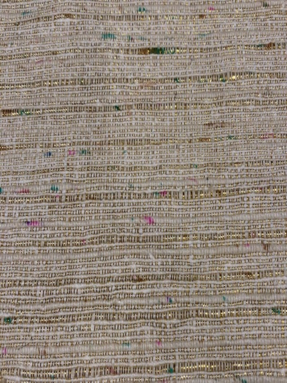 Beige Dupion Effect with Gold Lurex and Multi Coloured Flecks