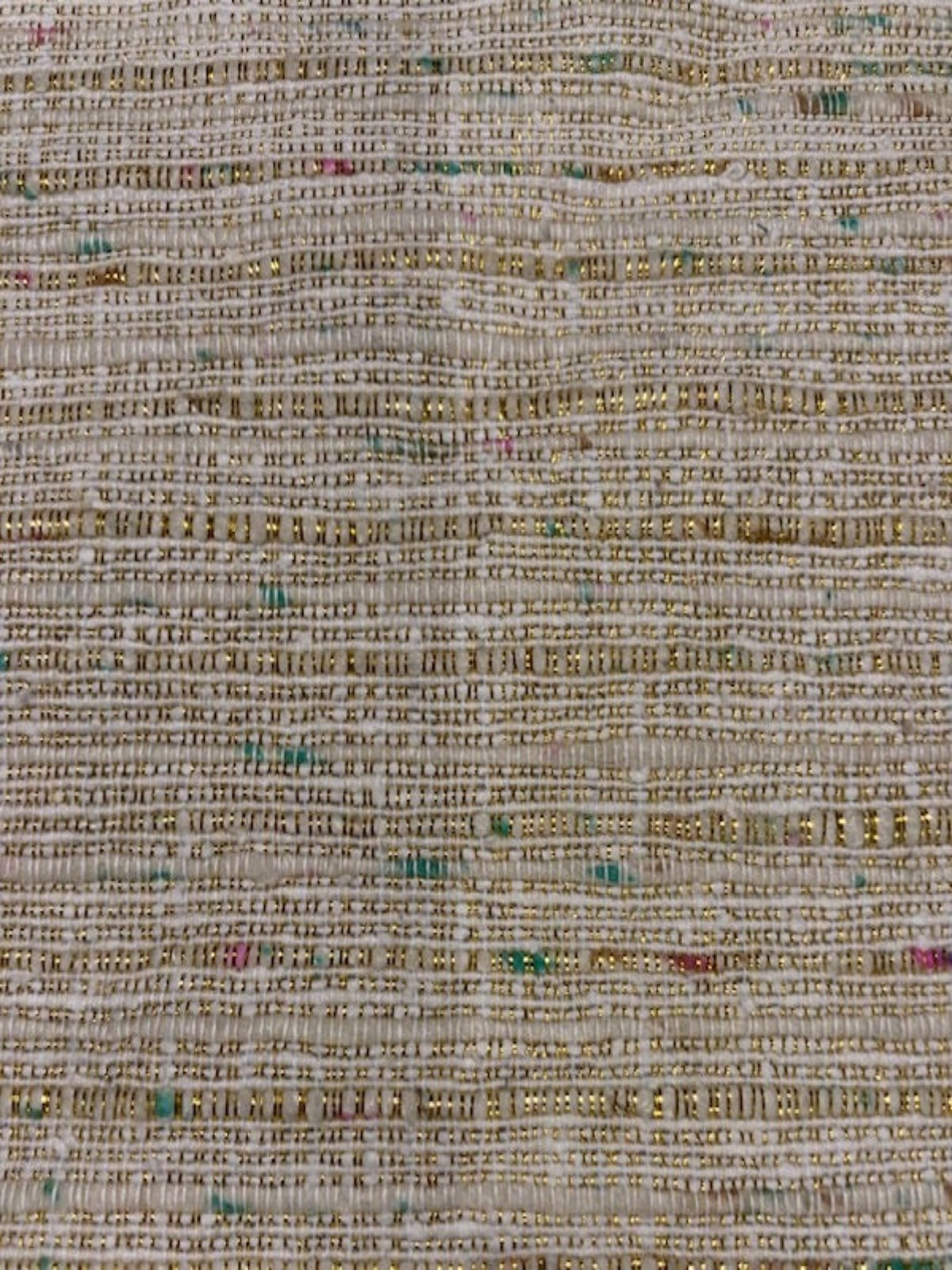 Beige Dupion Effect with Gold Lurex and Multi Coloured Flecks