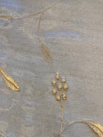 Gold Trailing Embroidery on Grey Shimmer Organza