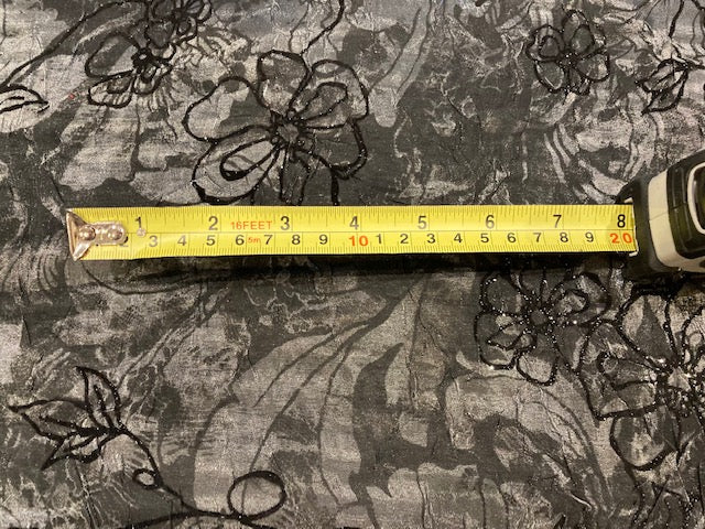 Black Flock Glitter on Grey Irridescent Print