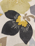 Yellow & Grey Large Flower Cotton Furnishing
