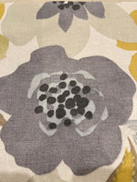 Yellow & Grey Large Flower Cotton Furnishing