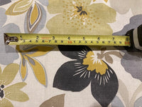 Yellow & Grey Large Flower Cotton Furnishing