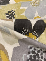 Yellow & Grey Large Flower Cotton Furnishing