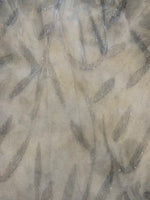 Grey Mottled Print with Leaf Overglitter on Chiffon
