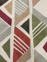 Green / Red / Grey Abstract Pyramids Cotton Furnishing