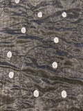 Silver Shimmer Organza on Black Taffeta with Embroidery, Double Fabric