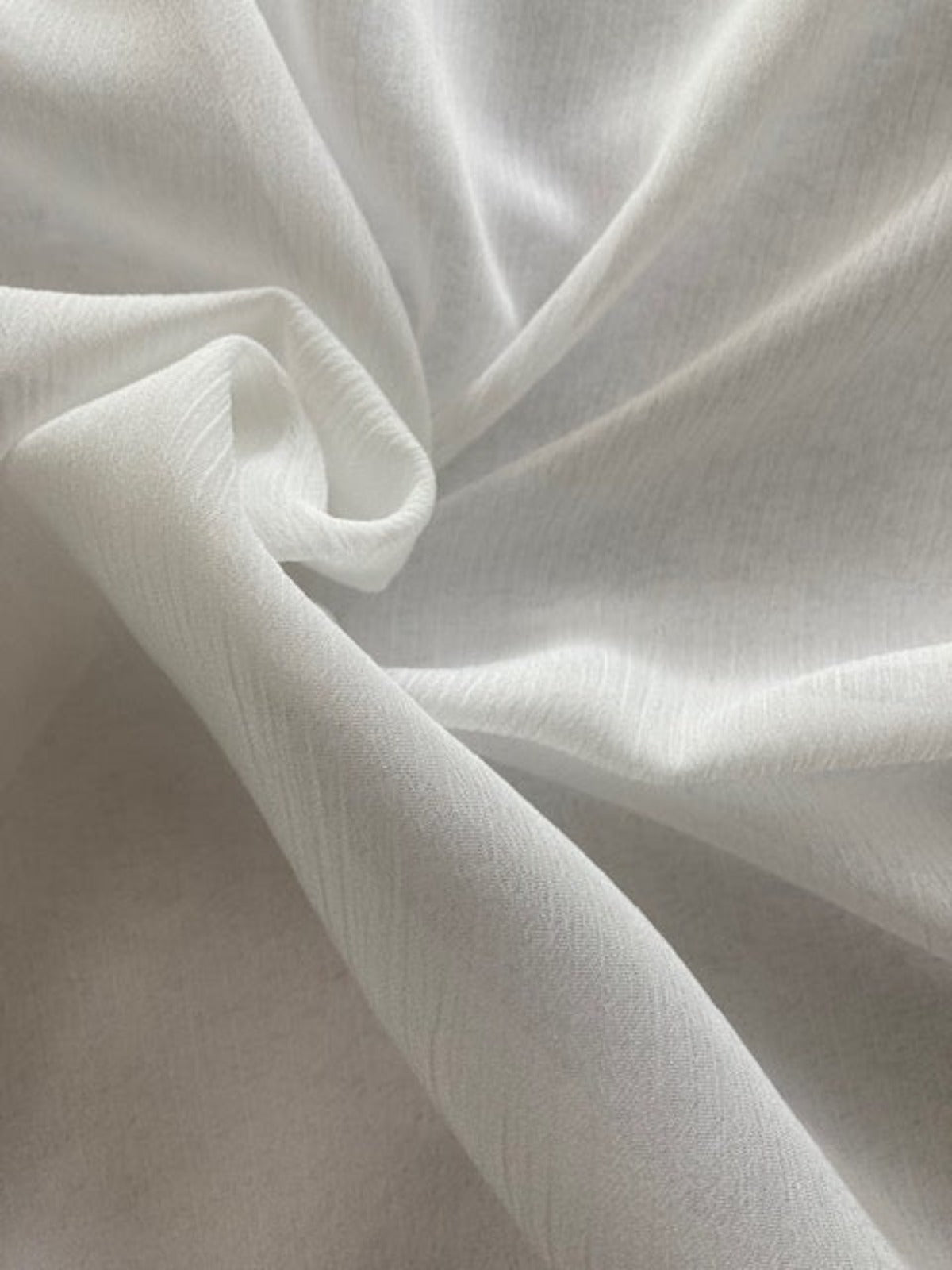 White cotton crinkle chiffon fabric 36" wide –