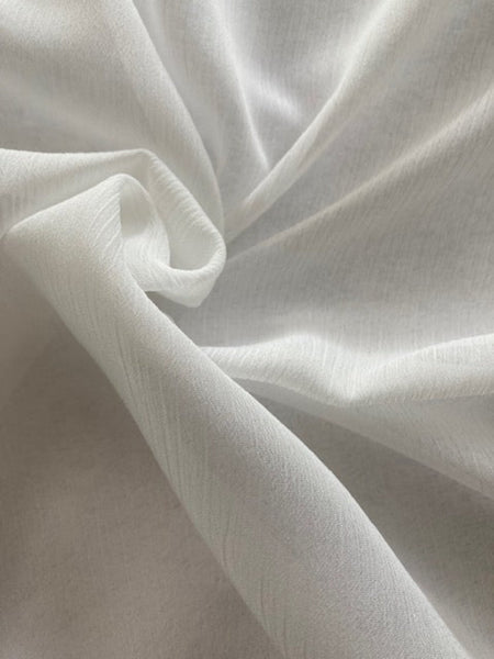 Ivory Crinkle Chiffon with Recycled Polyester
