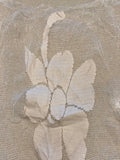 Ivory Overlaid Flowers on Open Tulle