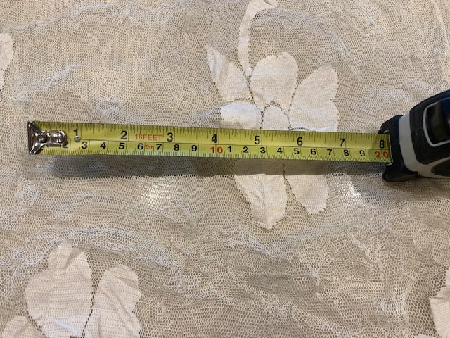 Ivory Overlaid Flowers on Open Tulle