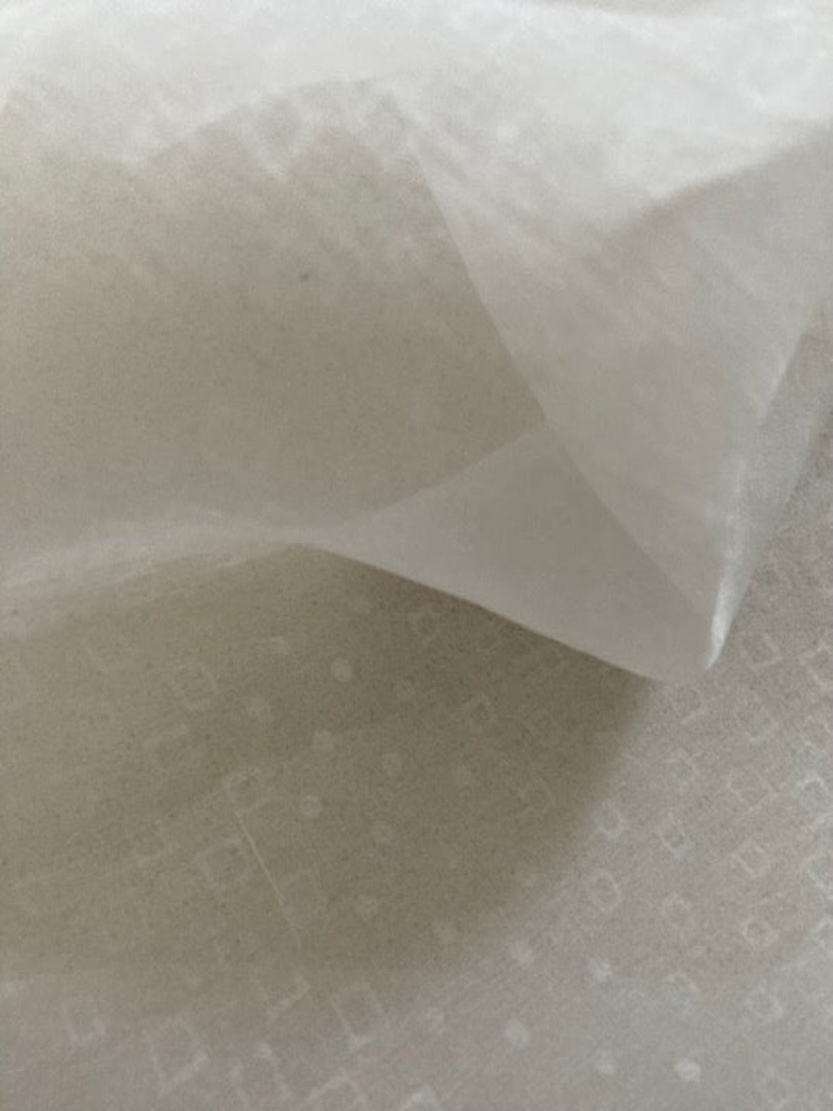 Ivory on Ivory Mini Square Print on Silk Dupion