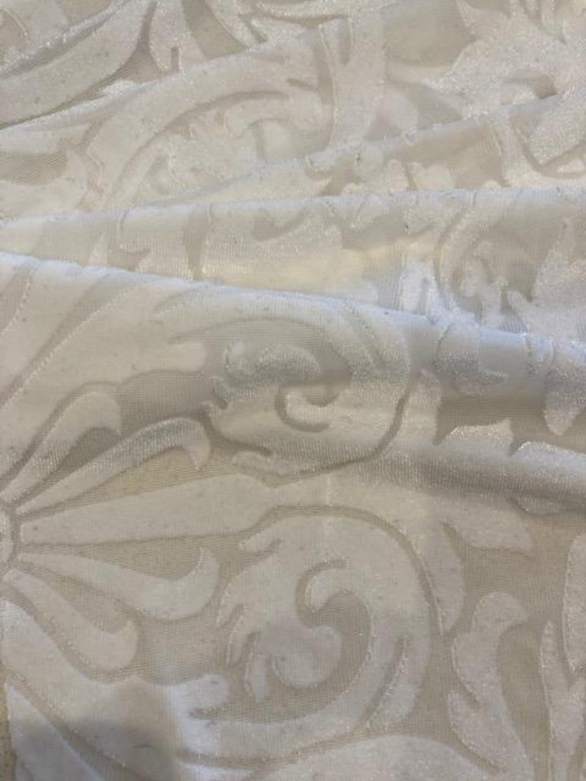 Ivory Velvet Burn Out with Stretch