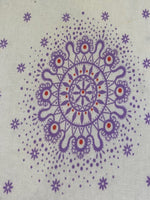 Lilac On White Print on Cotton Chambray