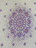 Lilac On White Print on Cotton Chambray