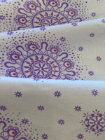 Lilac On White Print on Cotton Chambray