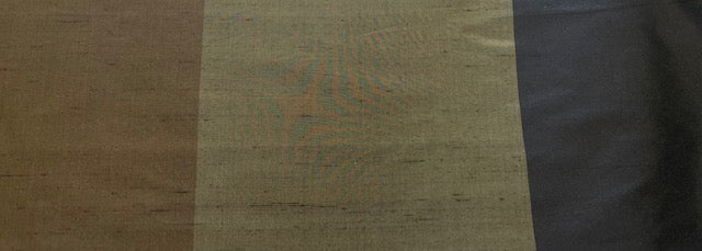 Black / Olive/ Green Broad Stripe on Silk Dupion
