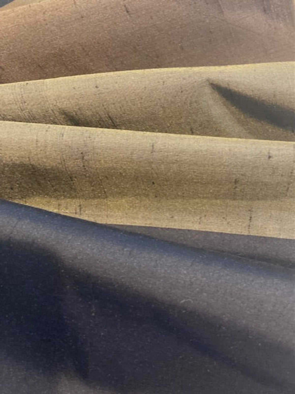 Black / Olive/ Green Broad Stripe on Silk Dupion