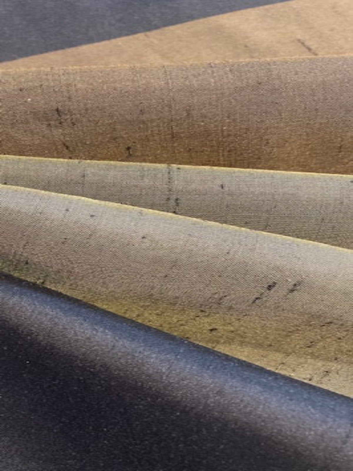 Black / Olive/ Green Broad Stripe on Silk Dupion