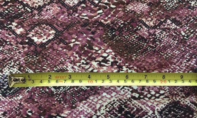 Mauve Snakeskin Print on Stretch Woven