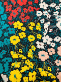 Multi Flower Colour Blocks on Cotton Sateen