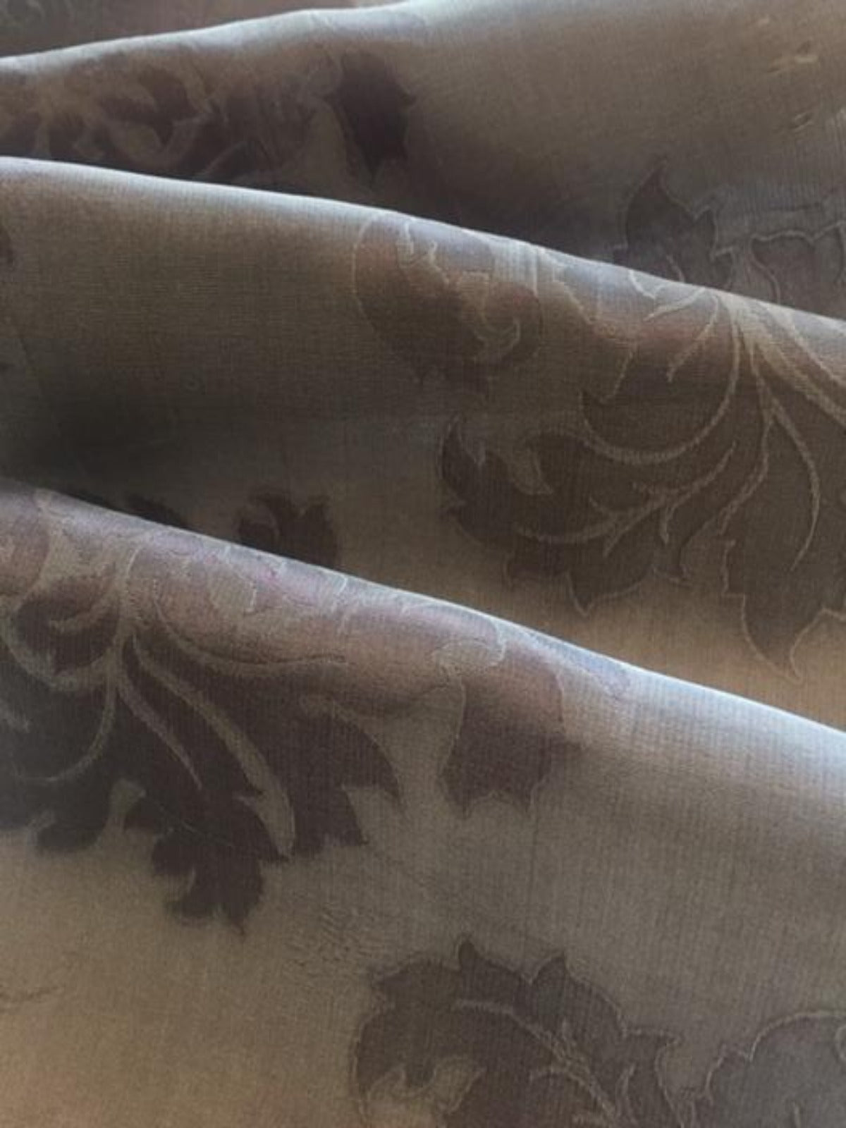 Mink Irrdescent Jacquard on Silk Organza