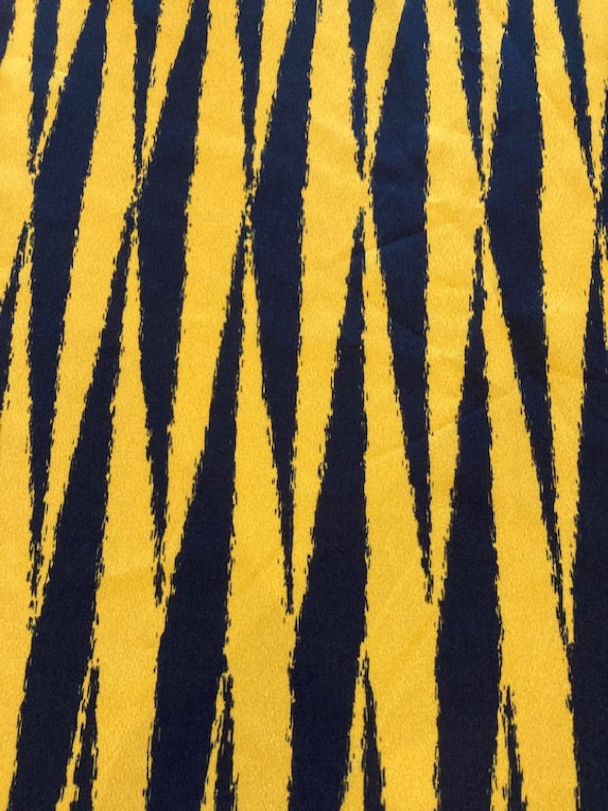 Mustard Long Triangle Print on Black Crepe De Chine