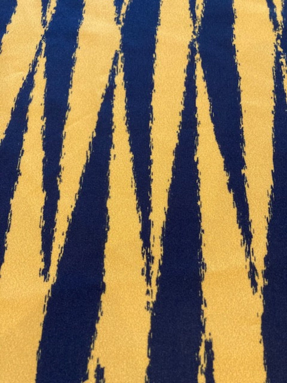 Mustard Long Triangle Print on Black Crepe De Chine