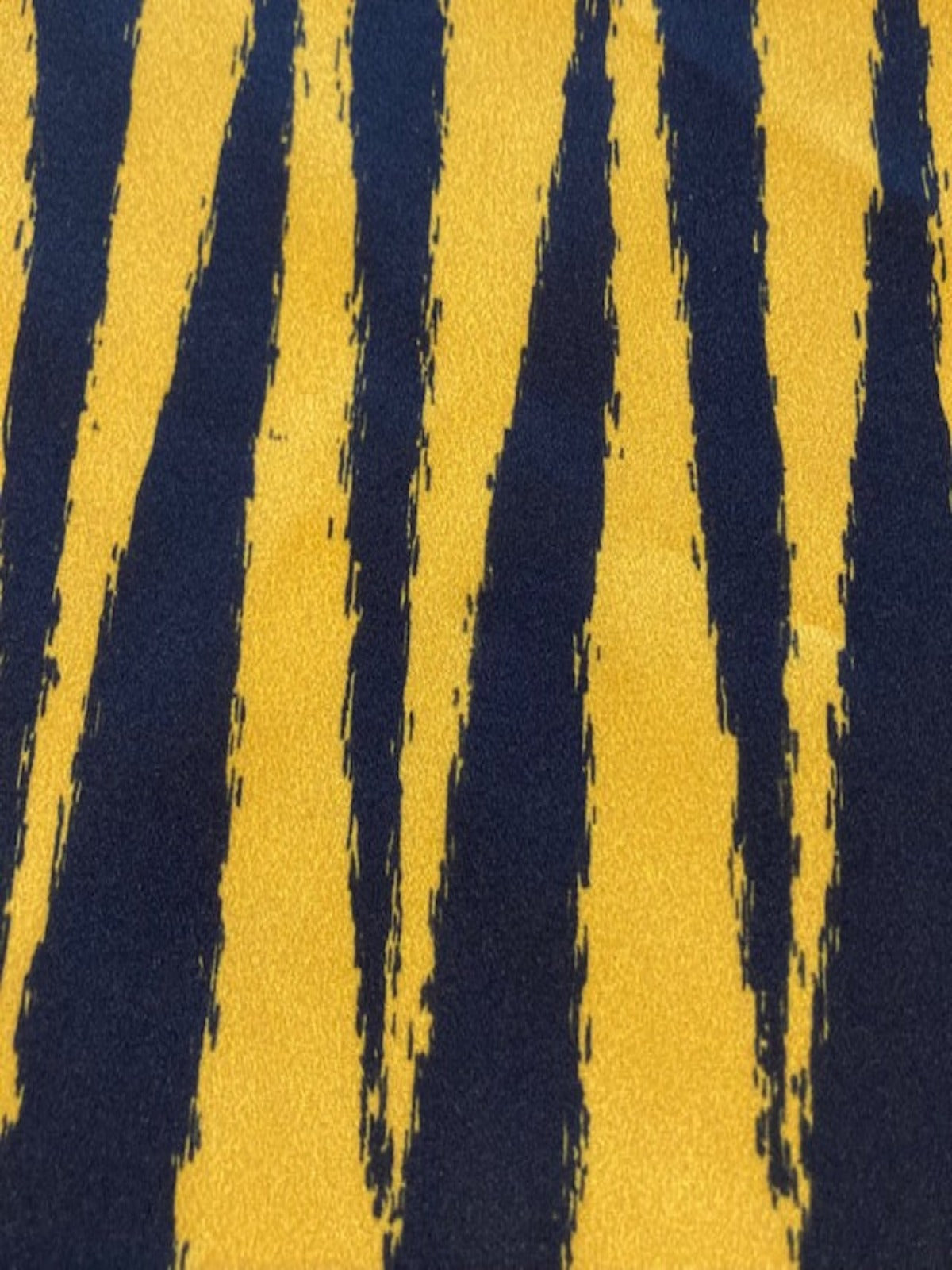 Mustard Long Triangle Print on Black Crepe De Chine