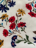Multi Country Flowers on White Blouse Weight